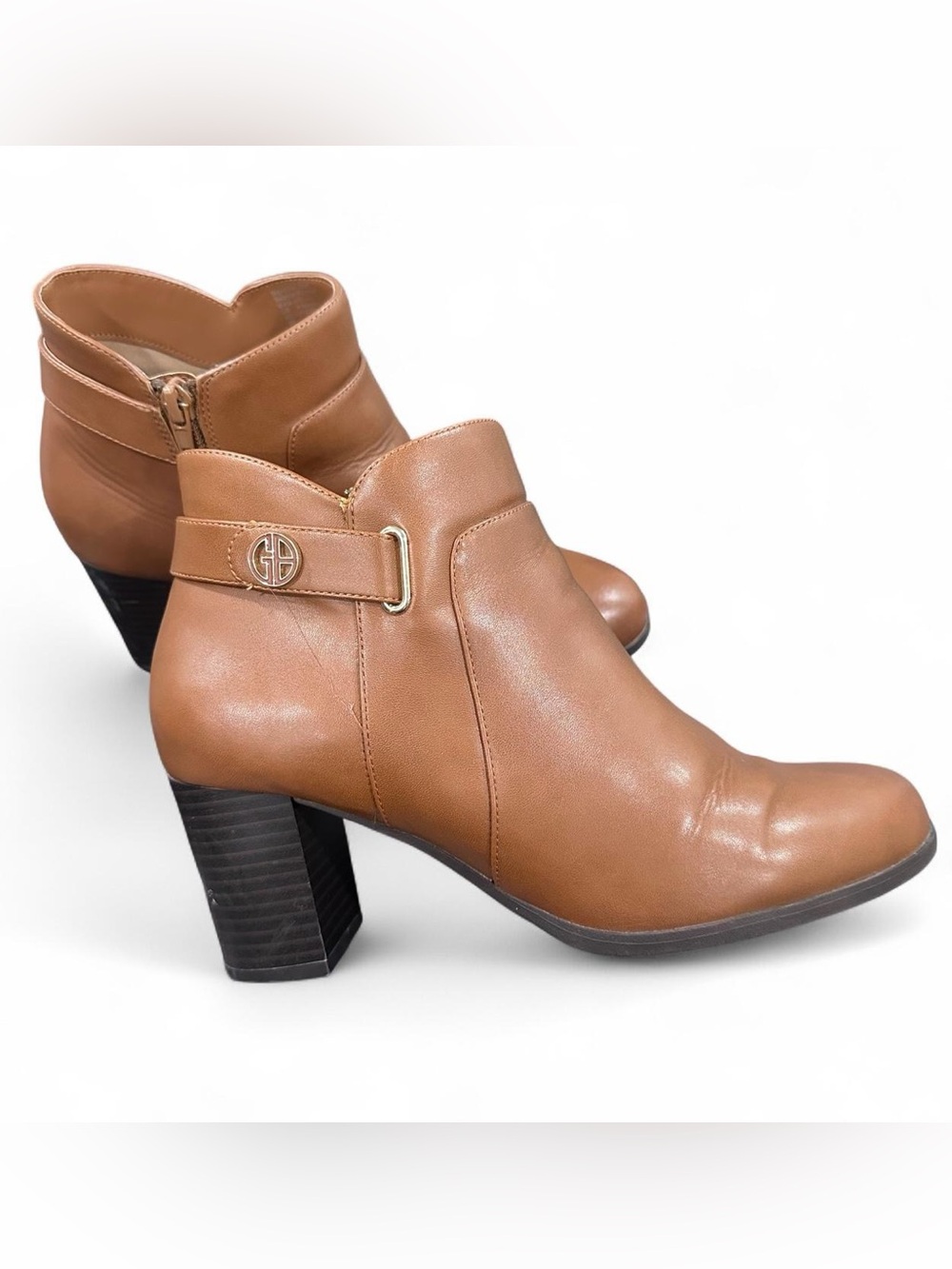 Giani Bernini Artemys Chestnut Brown Ankle Booties Size 9M Memory Foam